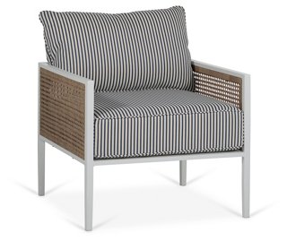 Newport Lounge Chair, Blue/White Stripe