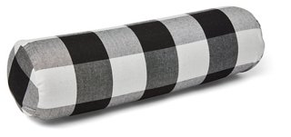 One Kings Lane Outdoor S 2 Frances Bolster Pillows Black White