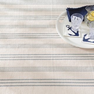 DASH & ALBERT Swedish Stripe Handwoven Rug, Cornflower Blue One