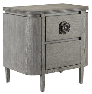 Currey Company Briallen Nightstand Winter Gray Antique Silver One Kings Lane