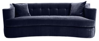 Lillian August Maison Tufted Sofa Navy Velvet One Kings Lane   Product 660737064081 Image 1