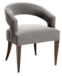 Ella Accent Chair - Light Gray Velvet