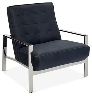 Kristen Accent Chair Smoke Blue Leather One Kings Lane