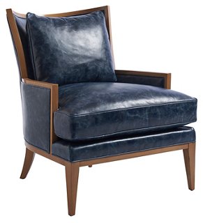 Blue Leather Accent Chair For Living Room