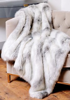 Dana Faux Fur Throw, Icelandic Fox | One Kings Lane