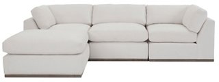 Pratt 4-Pc Reversible Sectional, White Crypton