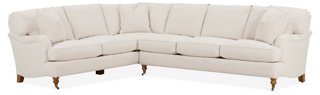 Brooke Right-Facing Sectional, Ivory Crypton