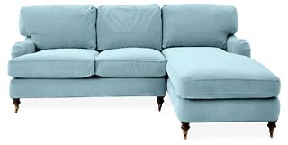 baby blue velvet couch