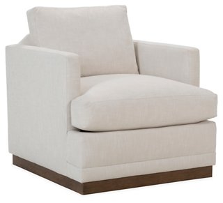 Swivel Club Chair, Ivory