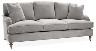 Brooke 3-Seat Sofa, Light Gray Crypton