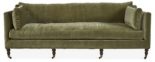 Margot Sofa Moss Green Velvet One Kings Lane