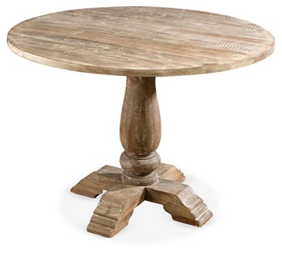 Rosemary Round Dining Table Weathered, Weathered Wood Round Dining Table