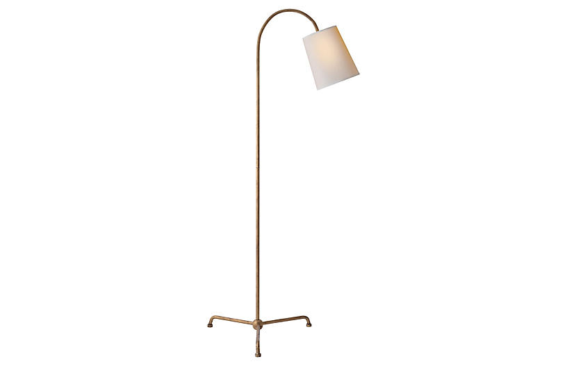 Mia Floor Lamp Gilded Iron, Visual Comfort Floor Lamps