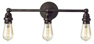 Boston 3-Light Bath Bar - Bronze - Visual Comfort & Co.