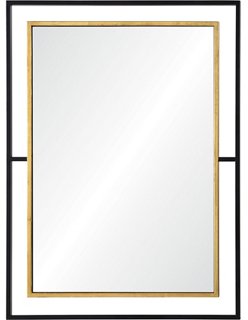 Synonym Wall Mirror, Black/Antiqued Gold One Kings Lane