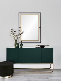 Synonym Wall Mirror, Black/Antiqued Gold One Kings Lane