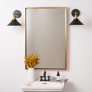 Rectangular Gold Mirror For Living Room