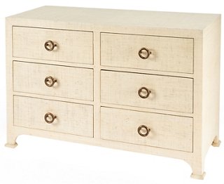 One Kings Lane Kos 6Drawer Raffia Dresser, Natural One Kings Lane