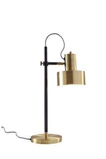 Ajax Desk Lamp, Matte Black/Brass One Kings Lane