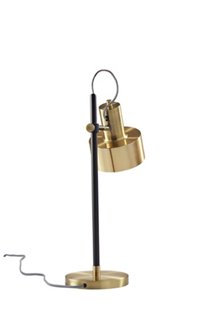 Ajax Desk Lamp, Matte Black/Brass One Kings Lane