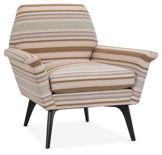 Kim Salmela Rowan Chair Brown Stripe One Kings Lane