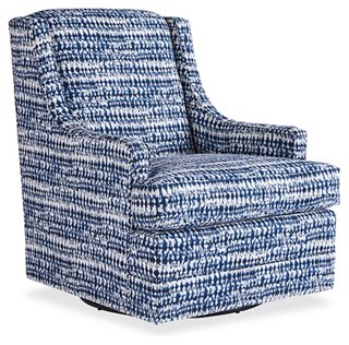 Miles Talbott Berkley Swivel Chair Indigo Ink One Kings Lane