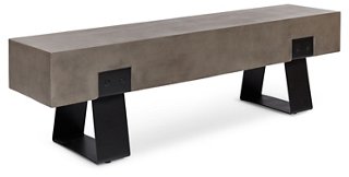 Aixa Bench Black Gray Backyard Living Outdoor Essentials