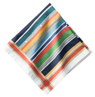 Basque Stripe Dinner Napkin - Orange - Juliska