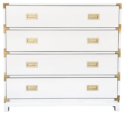 Ave Home Carlyle 4 Drawer Campaign Dresser White One Kings Lane