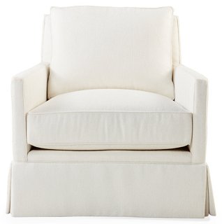 Auburn Club Chair, Ivory Crypton