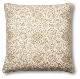Monte 22x22 Pillow, Natural/Khaki Linen