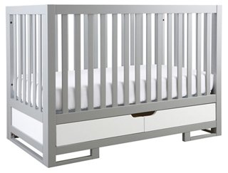 Owen Crib Moon Gray White Cribs Cribs Kids Baby Furniture