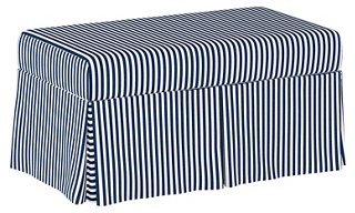 Hayworth Storage Bench, Stripe, Royal Blue One Kings Lane