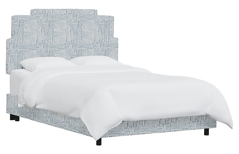 Paxton Bed Durban Blue Full, Paxton Cal King Storage Bed