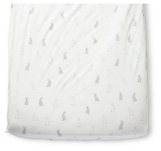 Pehr Bunny Hop Crib Sheet White Gray One Kings Lane