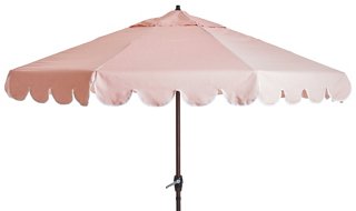 One Kings Lane Outdoor Phoebe Scallop Edge Patio Umbrella Light Pink One Kings Lane