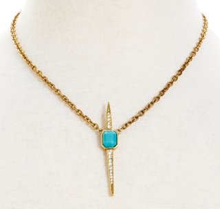 Elizabeth Cole Turquoise Stilleto Pendant