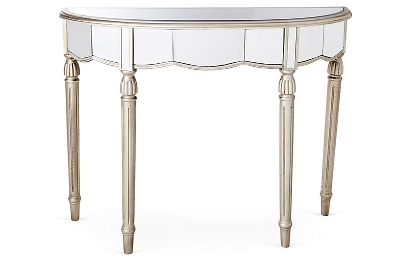 Fisk Mirrored Console Table - Silver