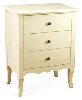 Hope 3-Drawer Nightstand - Antiqued Ivory