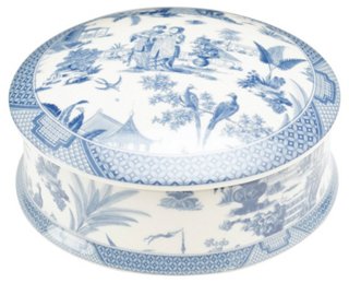 5" Transferware Box, Blue