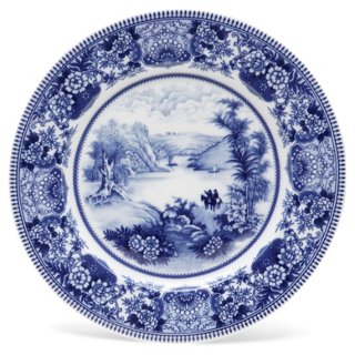 11" Lake Plate, Blue/White