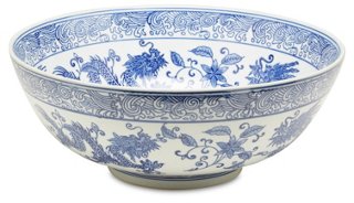 14 Dragon Bowl Blue White One Kings Lane