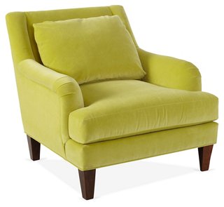 Merrimack Club Chair, Chartreuse Velvet - One Kings Lane - Brands | One