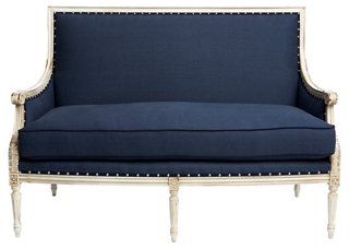 James Settee, Navy Linen