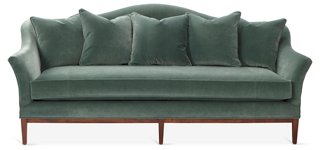 One Kings Lane Eloise Camelback Sofa Jade Velvet One Kings Lane 