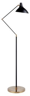 Charlton Floor Lamp, Black/Brass