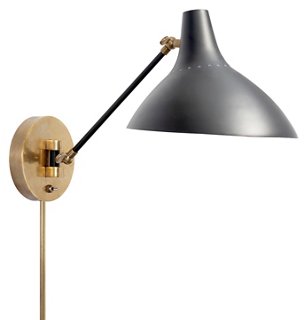 Charlton Sconce, Black/Brass