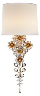 Claret Tall Sconce, Gild/Clear