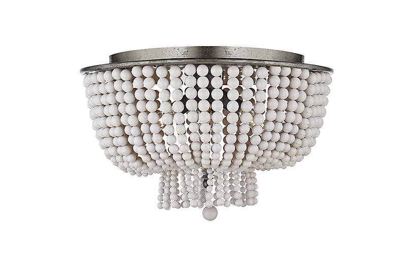 Jacqueline Flush Mount - Silver Leaf/White - AERIN