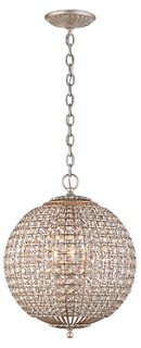 Renwick Small Sphere Pendant - Silver/Crystal - AERIN